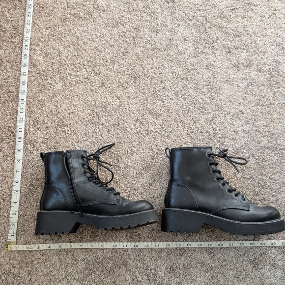 Madden Girl Black Combat Boots - Picture 1 of 5